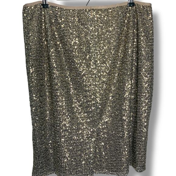 Chico’s Skirt NWT Women's Sz 3 (XL) Stephanie Sequin Lined Pencil Simply Shimmer - Picture 3 of 8
